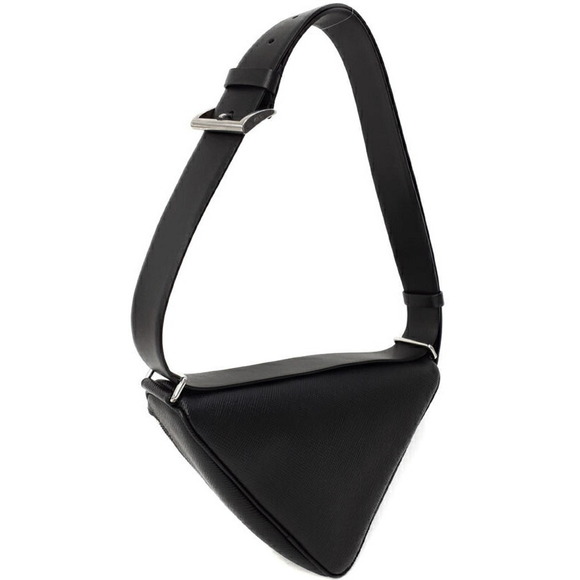 Prada Shoulder Saffiano Triangle Bag Black - Picture 1 of 9